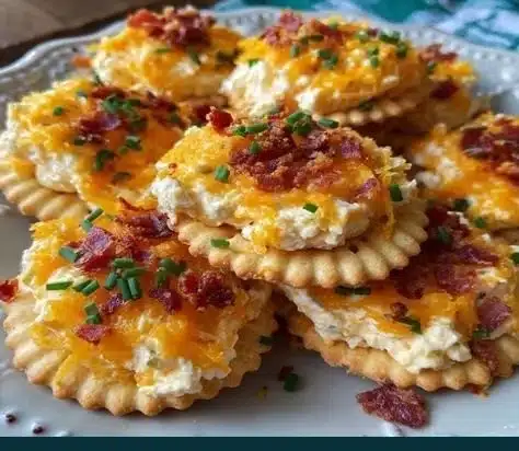 A platter of tasty Ritz Crackers party sandwiches ready for a gathering