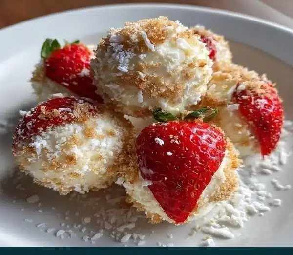 Delicious strawberry cheesecake truffle balls for a sweet dessert