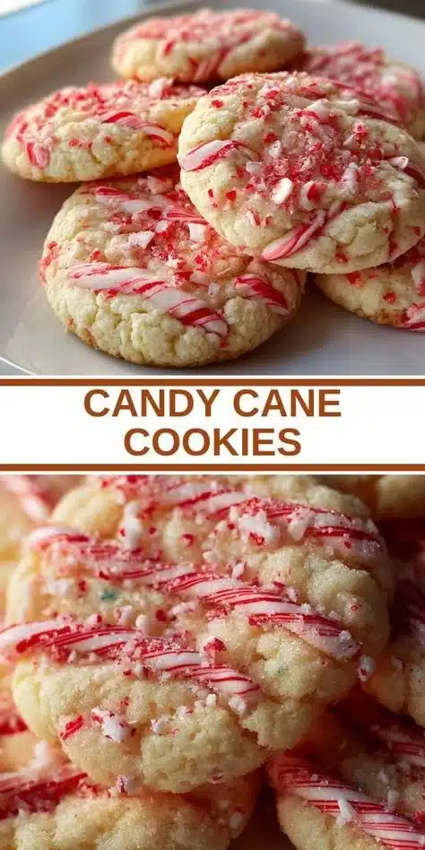 Delicious Candy Cane Cookies decorated with red and white swirls.