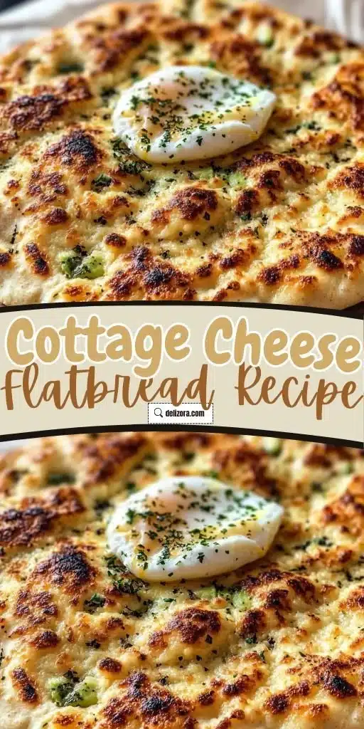 Freshly made cottage cheese flatbread on a rustic wooden table