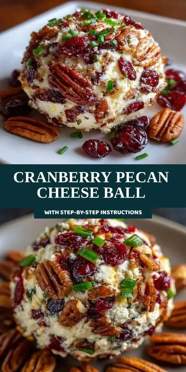 Cranberry Pecan Cheese Ball Delight - a festive appetizer for gatherings