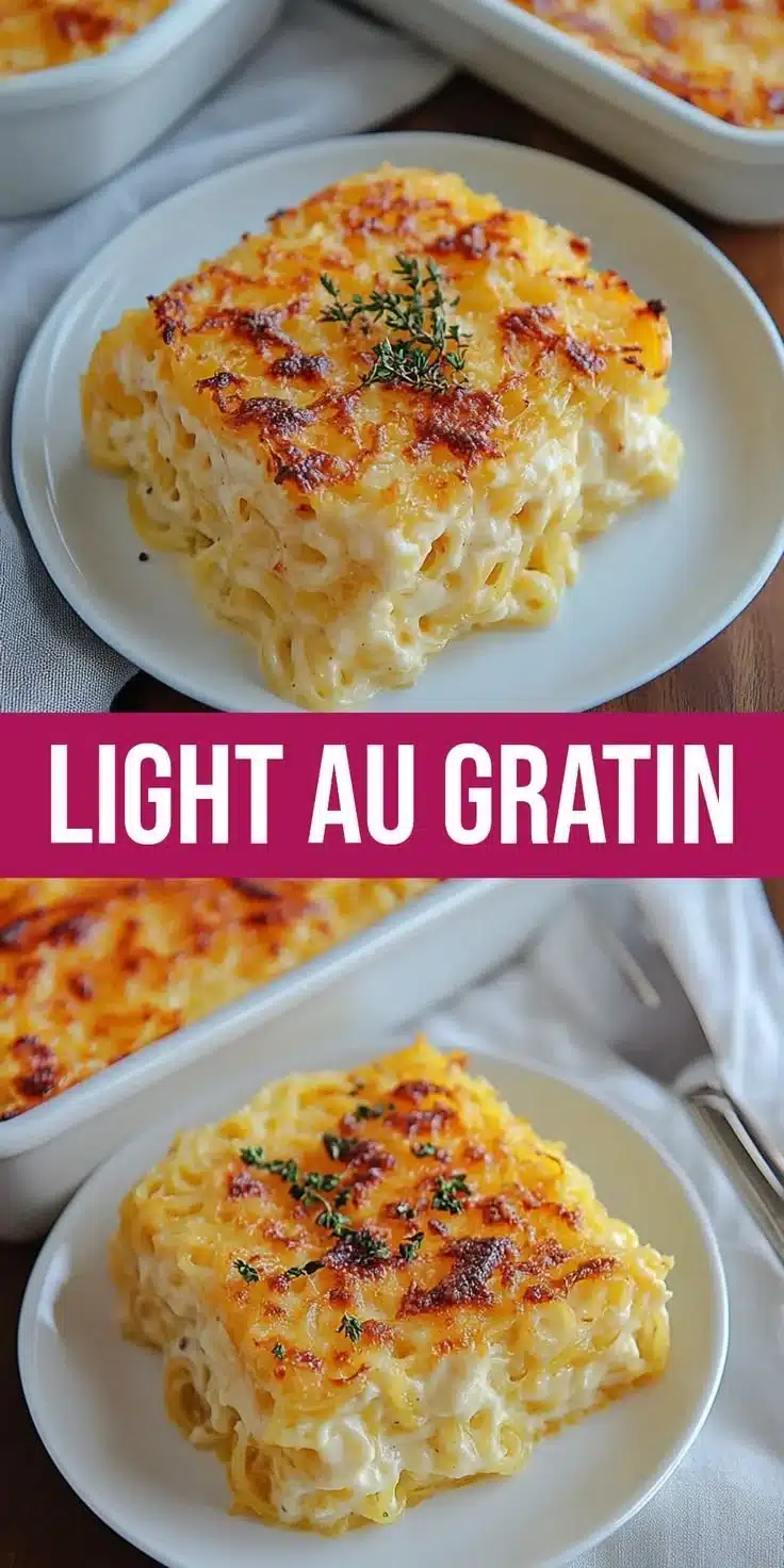 Creamy spaghetti squash au gratin baked to golden perfection