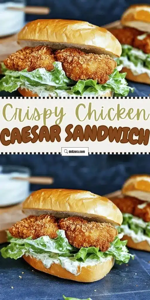 Crispy Chicken Caesar Sandwich with lettuce and parmesan cheese