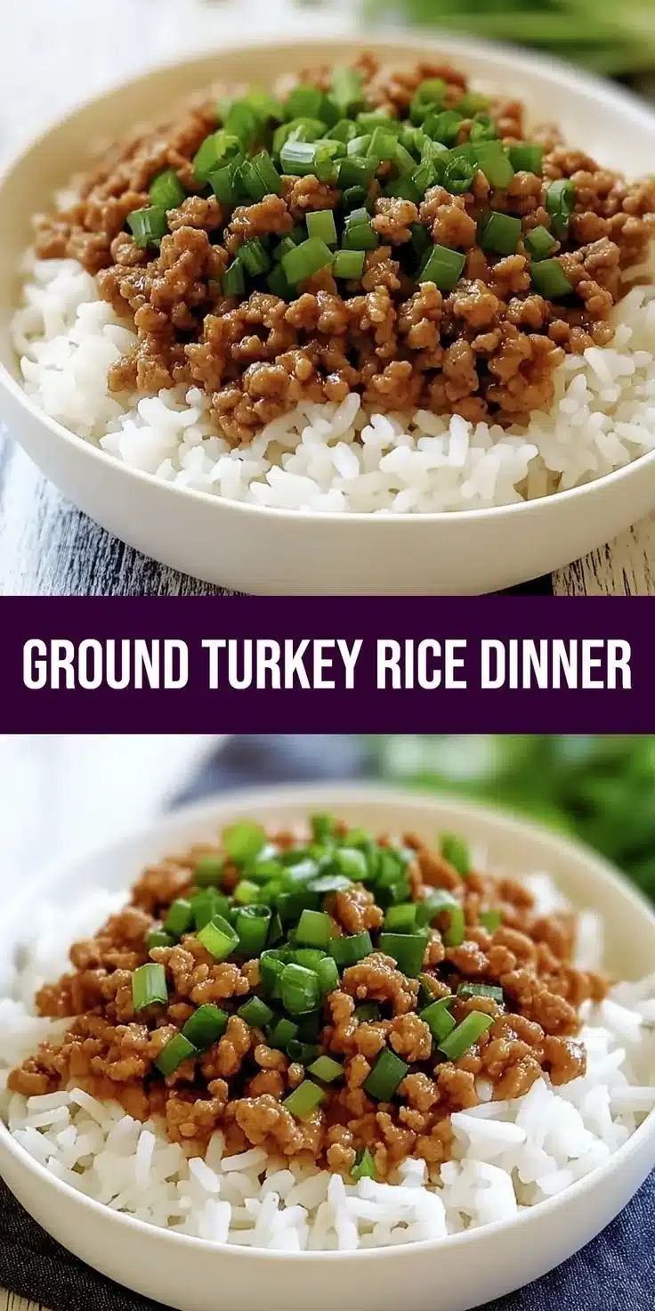 Delicious ground turkey served over rice for a quick weeknight dinner