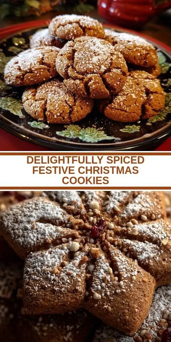 Delightfully spiced festive Christmas cookies on a decorative plate.