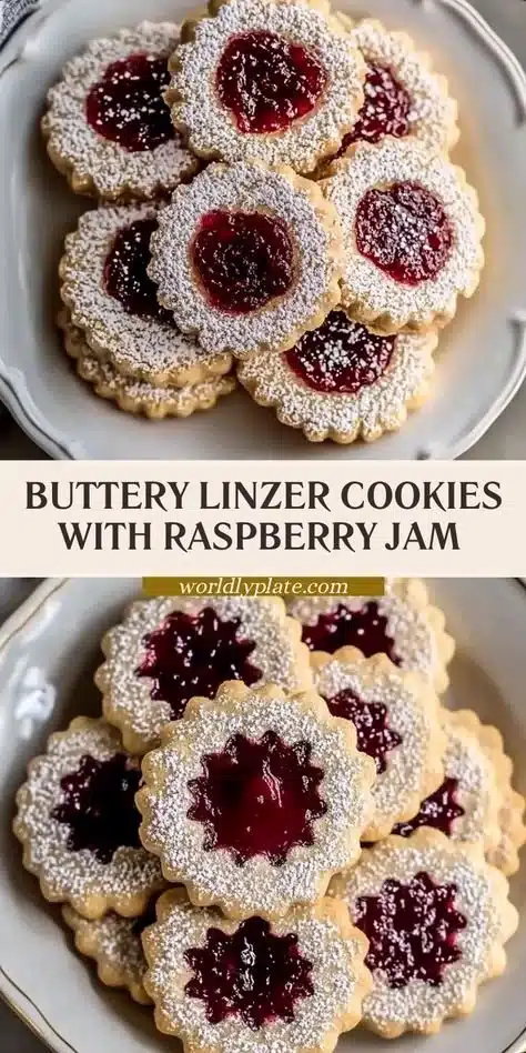 Easy Linzer cookies filled with raspberry jam on a baking tray