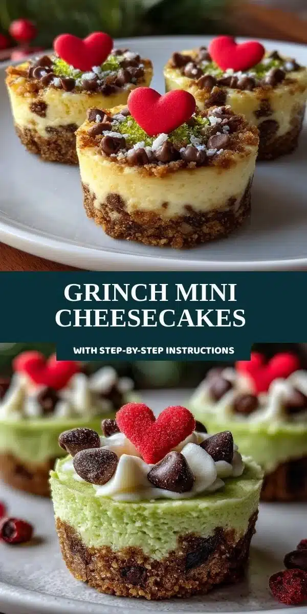 Grinch Mini Cheesecakes decorated for the holidays