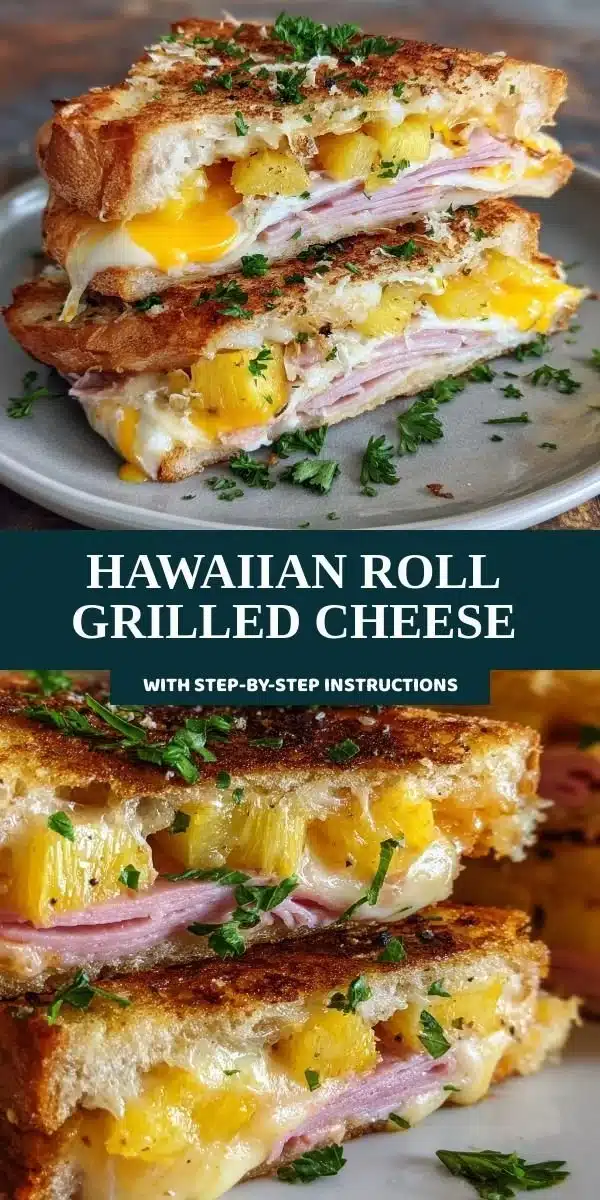 Hawaiian Roll Grilled Cheese sandwich served with melted cheese and golden crust
