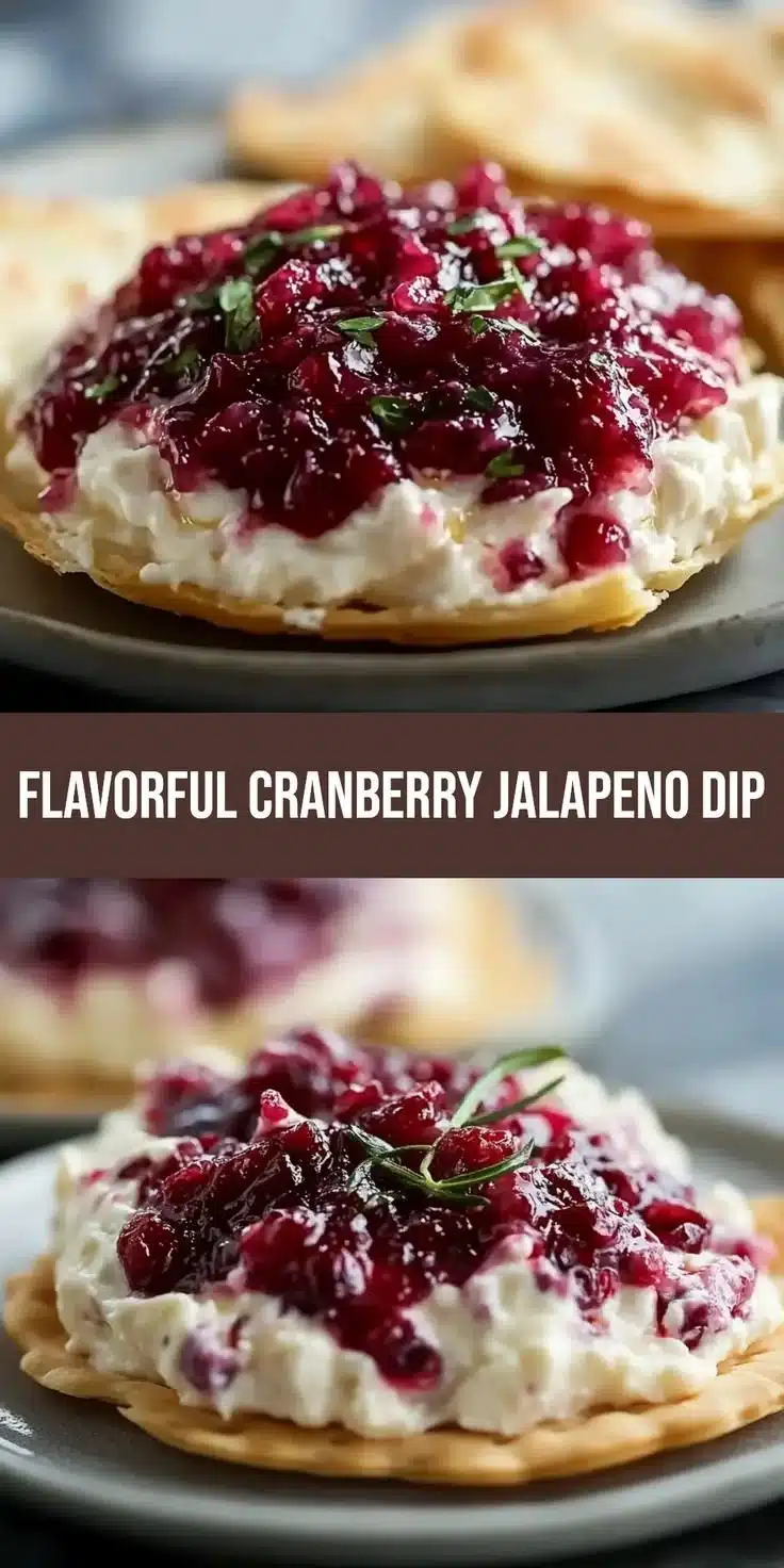 Irresistibly spicy cranberry jalapeño dip served in a bowl.