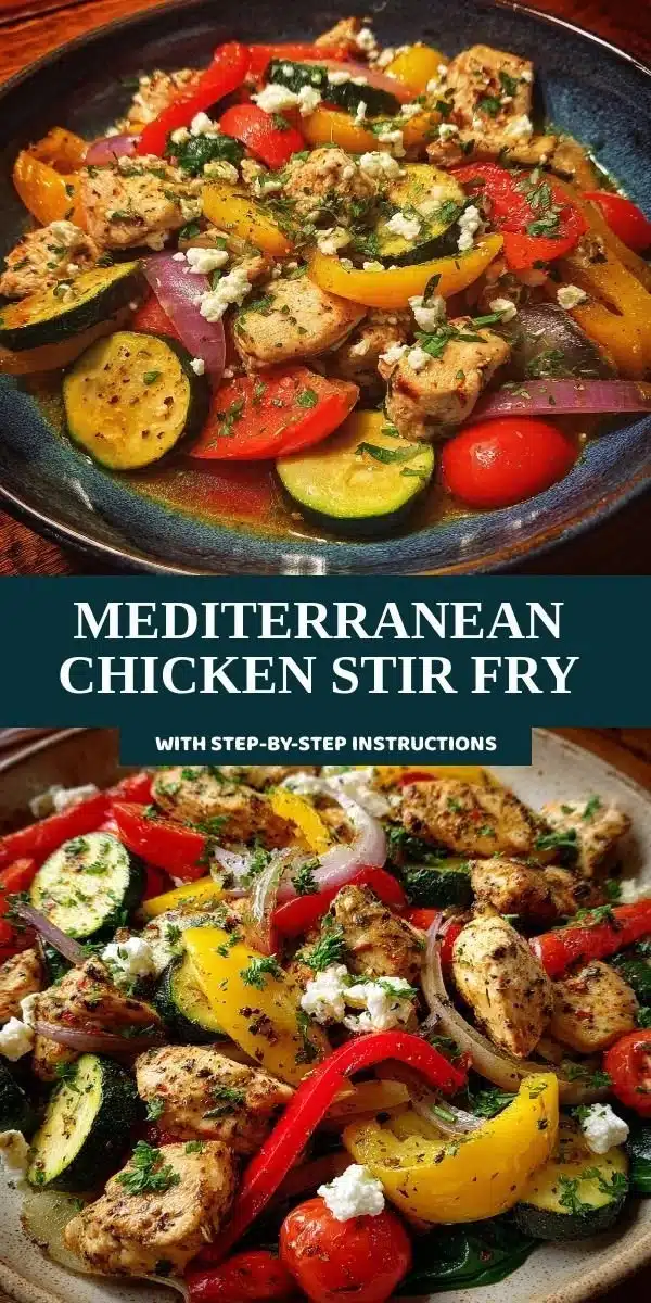Mediterranean Chicken Stir Fry with fresh vegetables and herbs
