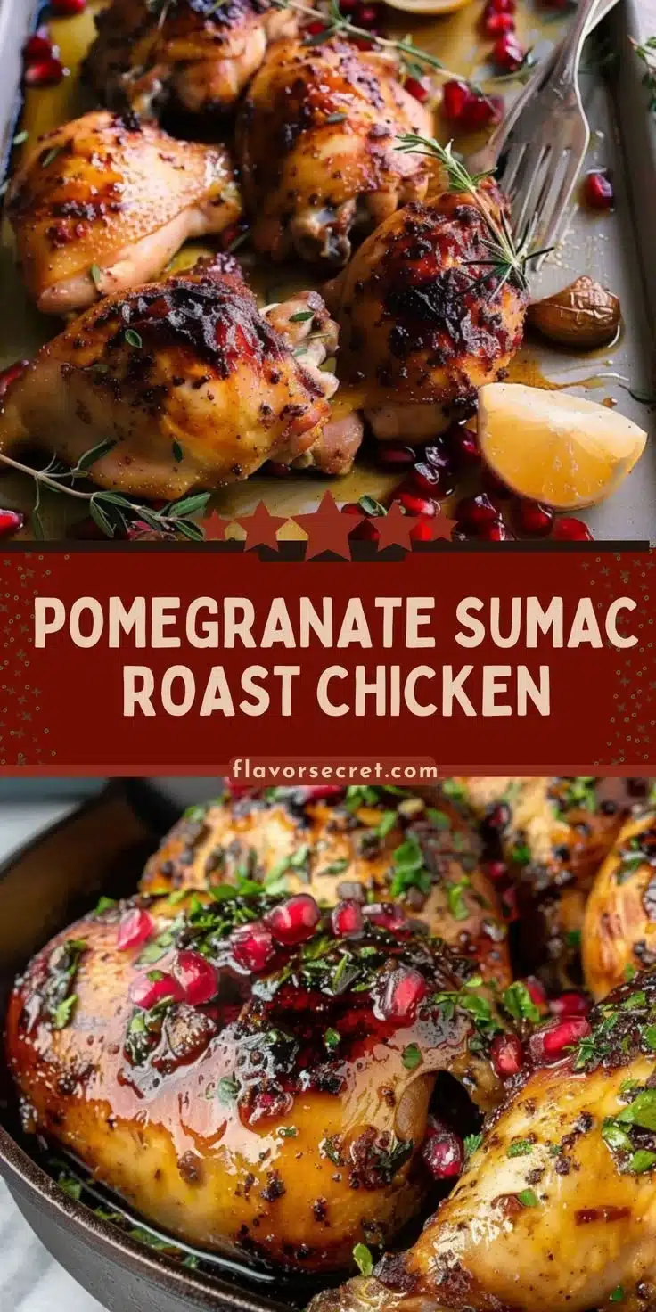 Pomegranate Sumac Roast Chicken Pieces served on a plate