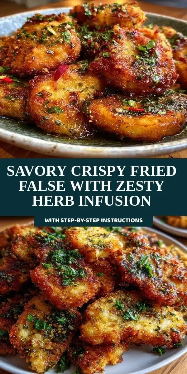 Plate of savory crispy fried false with zesty herb infusion