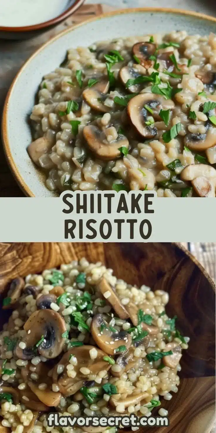 Delicious Shiitake and Barley Winter Risotto in a warm bowl