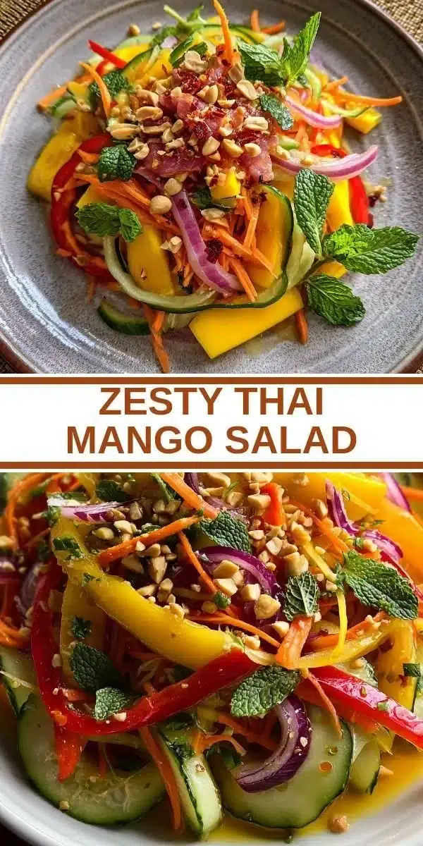 Zesty Thai Mango Salad with vibrant colors and fresh ingredients