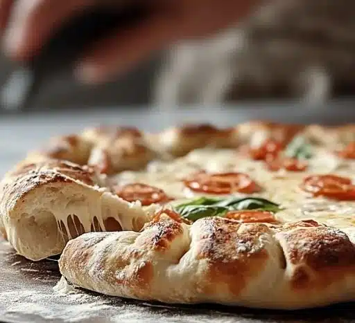 Artisan pizza dough ready for baking