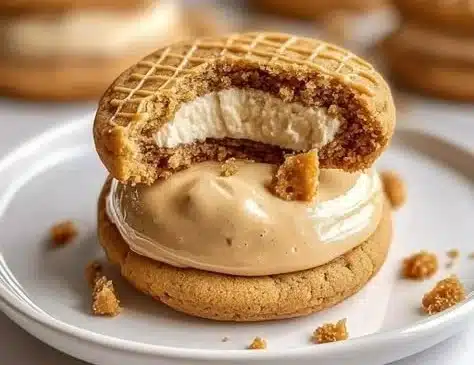 Delicious Cookie Butter Cheesecake Cookies on a plate