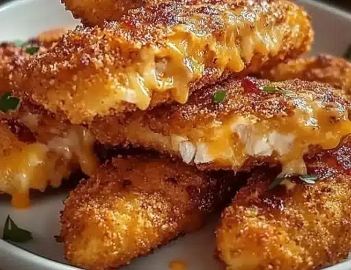 Crispy Crack Chicken Tenders served on a plate with dipping sauce
