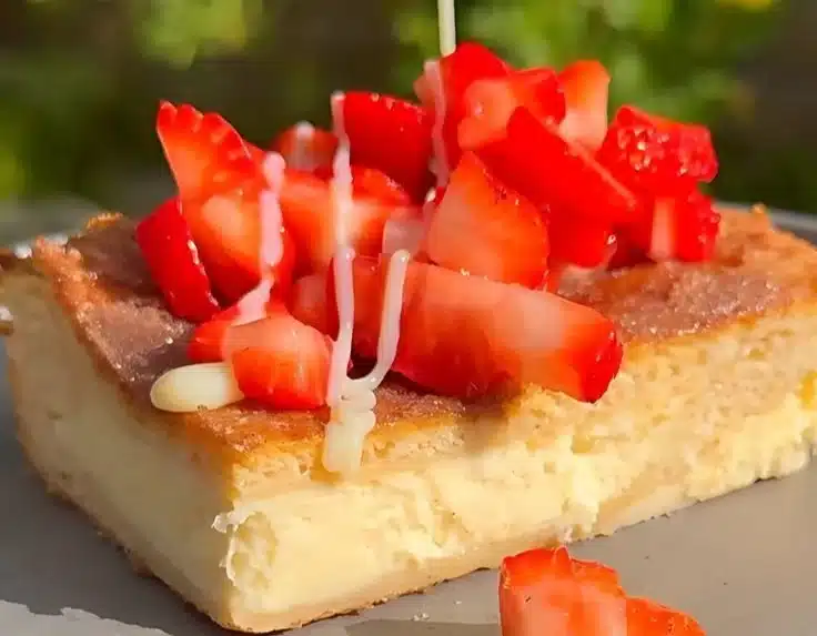 Delicious easy churro cheesecake dessert topped with cinnamon sugar