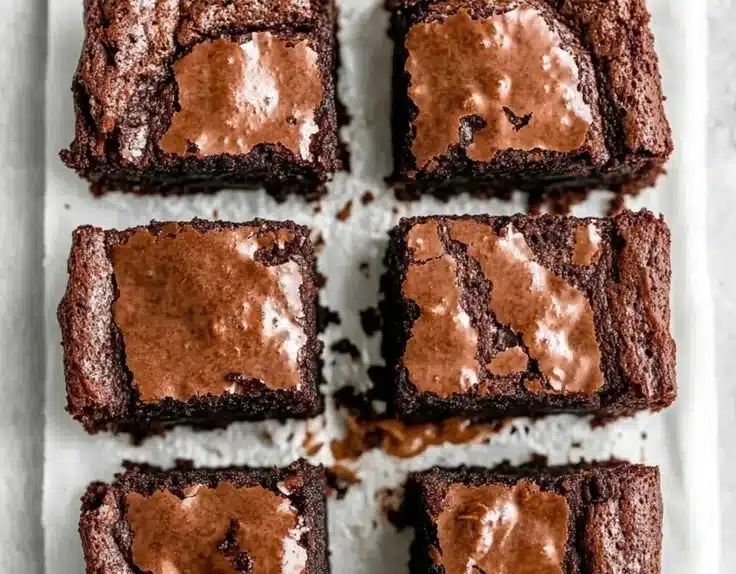 Decadent zero sugar brownies made with Greek yogurt for a healthy treat