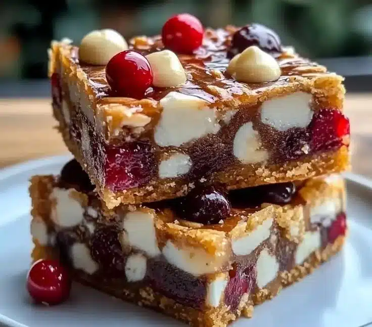 Irresistibly chewy chocolate Christmas bars perfect for holiday celebrations