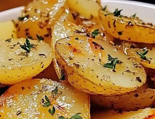 Slow Cooker Lipton Onion Potatoes in a serving bowl ready to enjoy